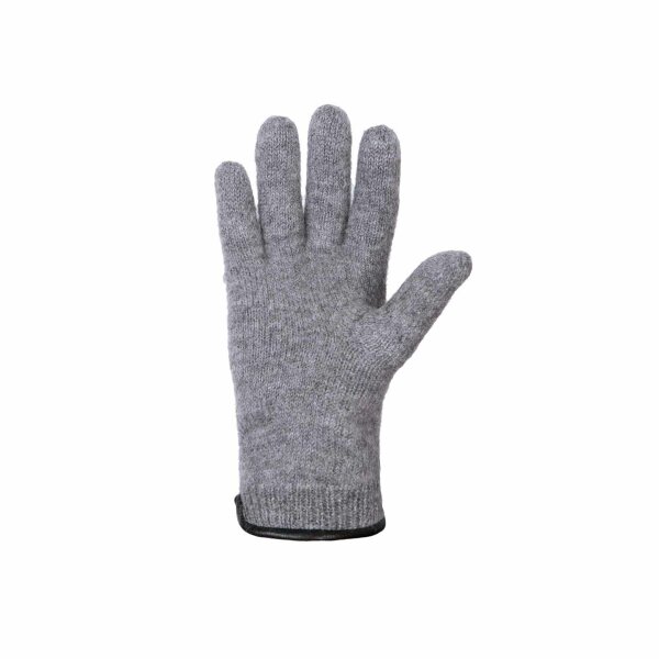 Erwachsenen Finger-Handschuhe Wollwalk Grau-Melange 7=S