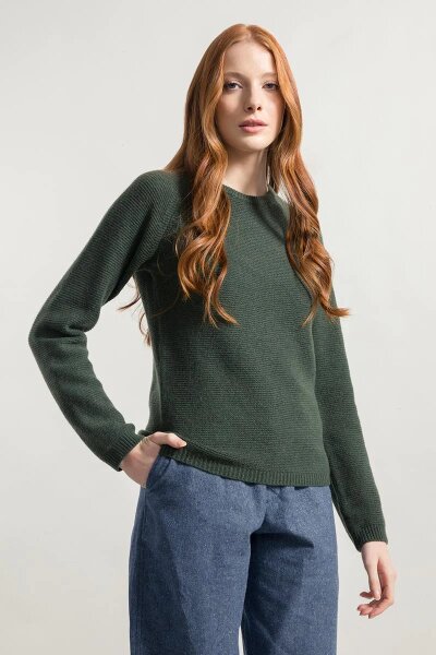 Pullover Giulietta aus recyceltem Kaschmir Green Foresta XL