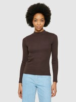 Langarmshirt Rib High Neck Long Sleeved