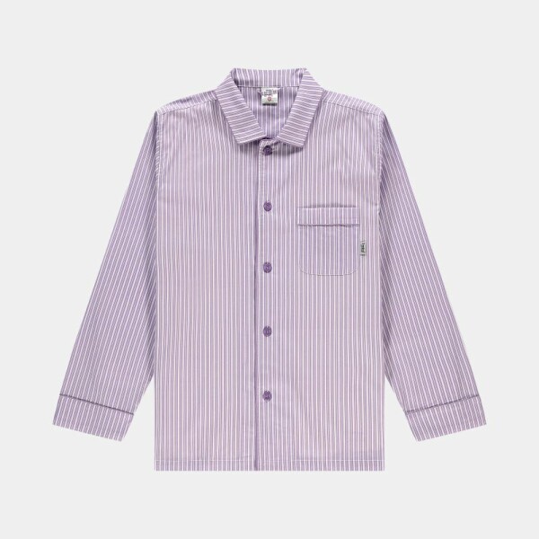 Pyjama Shirt Unisex Lavender Stripes L