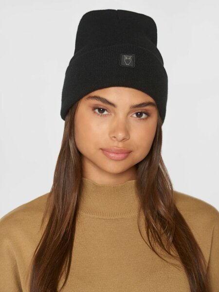 Wollmütze Double Layer Wool Beanie Black Jet Onesize