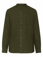 Flanellhemd Regular Fit Melangé Flannel Stand Collar Shirt