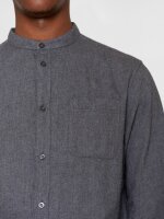 Flanellhemd Regular Fit Melangé Flannel Stand Collar Shirt