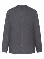 Flanellhemd Regular Fit Melangé Flannel Stand Collar Shirt