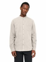 Flanellhemd Regular Fit Melangé Flannel Stand Collar Shirt