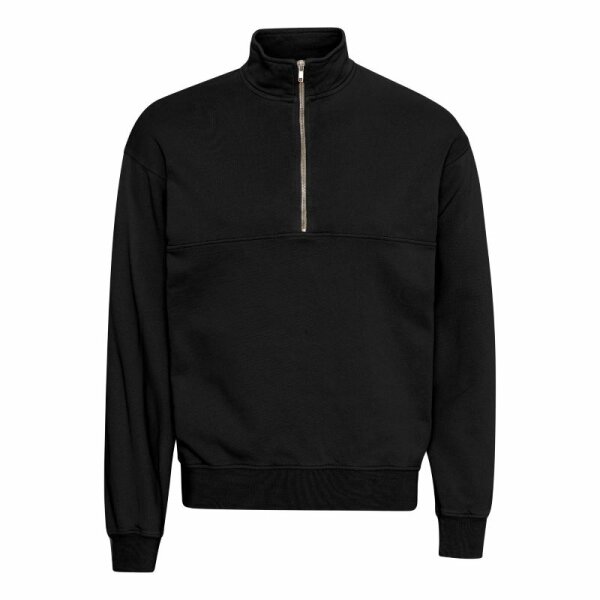 Troyer Organic Quarter Zip Deep Black XL