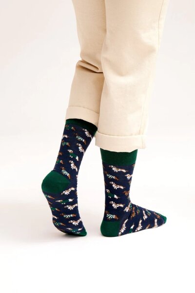 Socken Cozy Dogs Navy/Grün 41-46