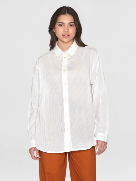 Hemd Loose Stripe Structure Shirt Egret L