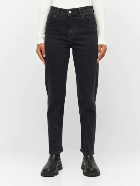 Mom Mid-Rise 5-Pocket Cropped Jeans Iris Rinse Black 29/30