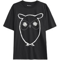 T-Shirt Regular Big Owl Front Print Black Jet XL