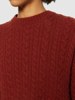 Strickpullover Lammwolle Cable Crew Neck