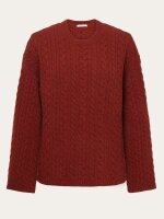 Strickpullover Lammwolle Cable Crew Neck