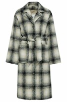 Wollmantel Laven Vegan Beige/Black/Checked M