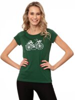 T-Shirt Fahrrad-Mädchen Cap Sleeve Scarab Green S