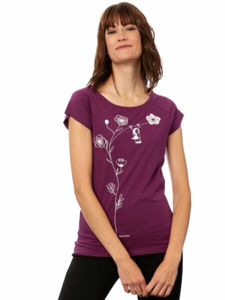 T-Shirt Schaukelmädchen Cap Sleeve Berry M