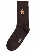 Socken Ribbed Socks Embroidery Dark Brown/Gingerbread 43-46